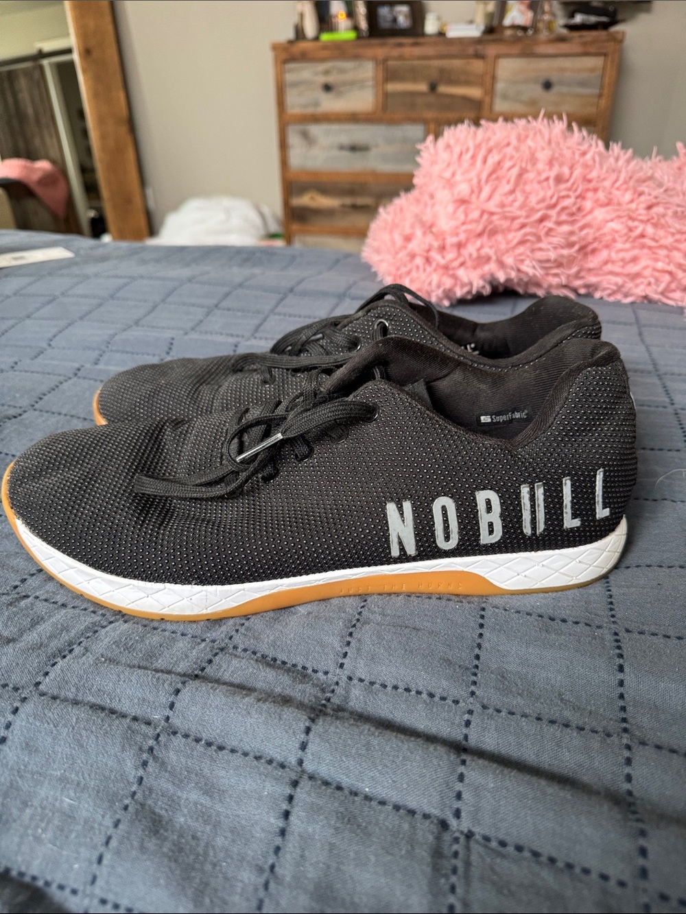 NOBULL mens Black Cross-Training Sneakers with White Midsole and Gum Outsole